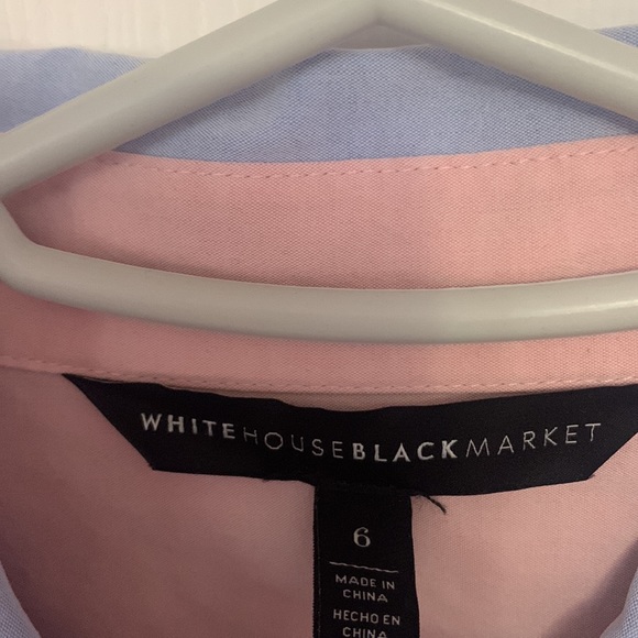 White House Black Market traditional blue button down blouse size 6, ove… - Picture 2 of 2